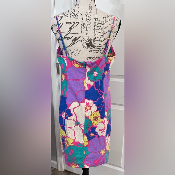 💐💐Gap Multi-Color Floral Linen-Blend Mini Dress - Size M💐💐 - Picture 5 of 12